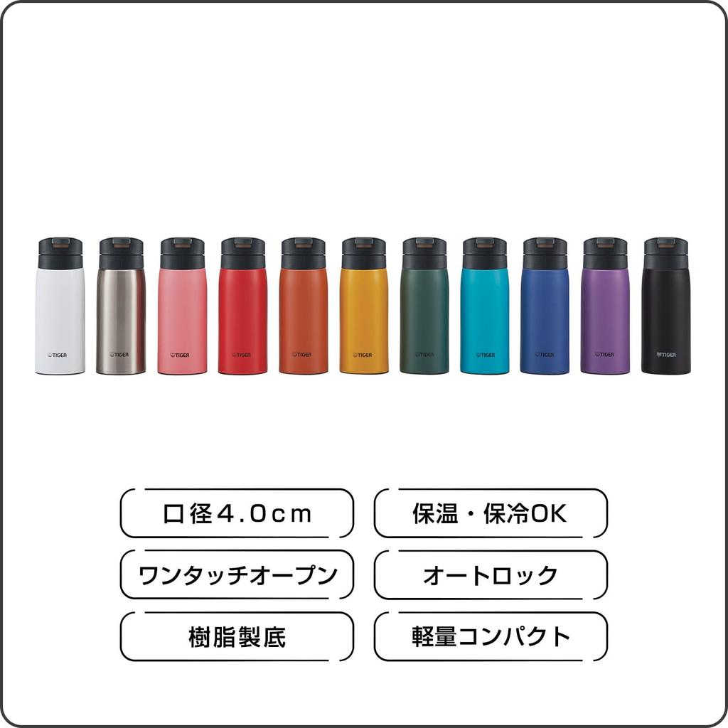 Термос для воды Tiger 350 мл, горячая вода, одно нажатие, бутылка из нержавеющей стали, удобная в использовании, кружка для одной руки, теплоизоляция, светло-голубой [эксклюзивно для WEB]