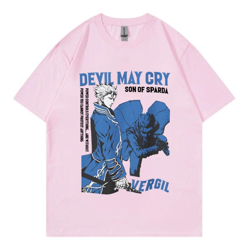 Горячая Игра Devil May Cry Графические Футболки Мода Винтажные Оверсайз Футболки с Коротким Рукавом Унисекс Повседневные Хлопковые Футболки Уличная Одежда