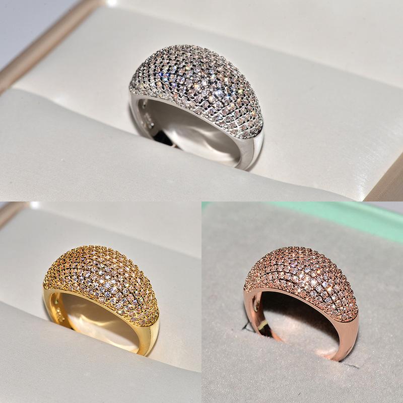 Luxurious Star Ring Full Diamond Zircon Copper Womens Fashion Jewelry