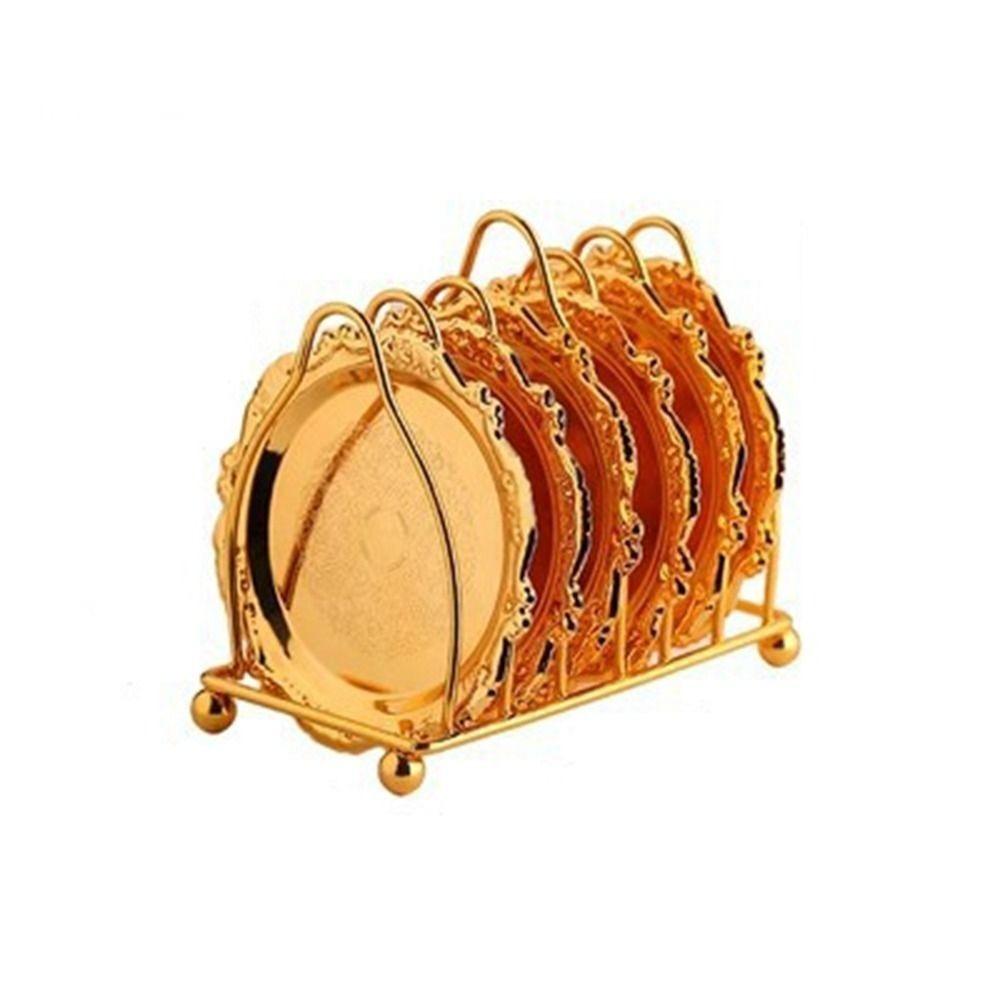 7 шт./комплект Мини-тарелки для торта Резные узорчатые подставки под чашки Сплавные десертные тарелки Подносы для закусок Фруктовые подносы Подставки под тарелки Набор подставок для посуды