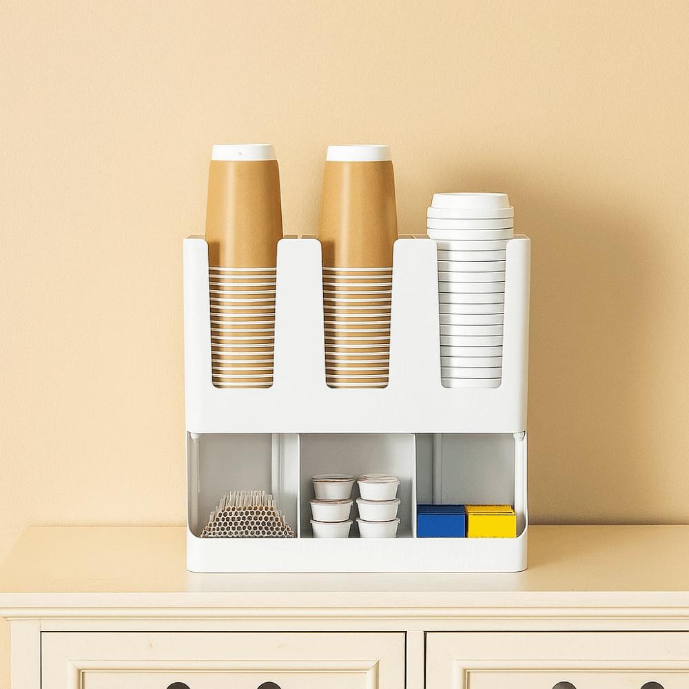 Plastic Disposable Paper Cup Holder Large Capacity Wall Mounted Paper Cup Dispenser Space Saving Paper Cup Storage Rack Hotel