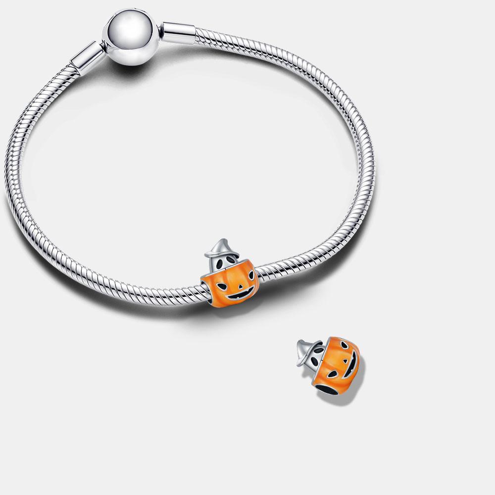 925 Silver Halloween Charm Ghost Pumpkin Charms Jewelry Making For Women Men DIY Bracelet Halloween Party Jewelry Gift
