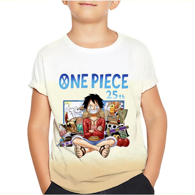 One Piece Luffy футболка Four Emperors короткий рукав Zoro Sanji Chopper Ace Law футболка детская одежда модные костюмы для детей топ