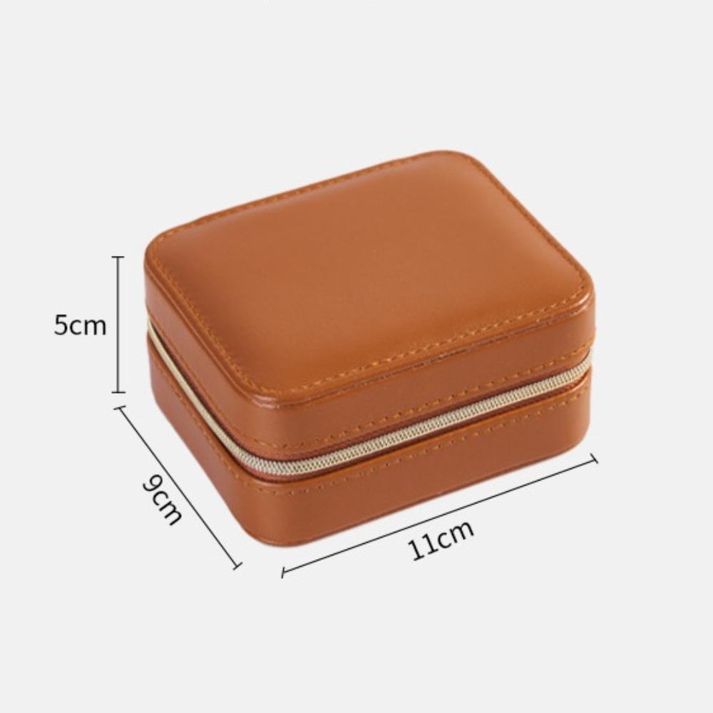 Чехол-органайзер для сережек и колец на молнии, однотонный, портативный, для хранения украшений, для путешествий