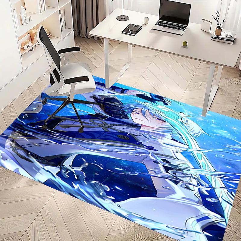 1pc Genshin Impact characters3 Print Area Rug - Soft, Washable Non-Slip Indoor Mat, Living Room, Home Office Decorative Rug,Office Decorative