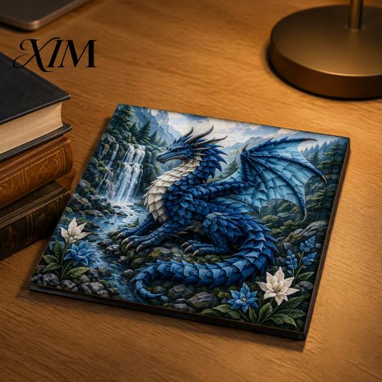 Fantasy Dragon Craft Set Fabric Poke Art Kit, Mythic DIY 3D Theme Home Decor Project, No-Sew Crafting Kit for Adults, Handmade