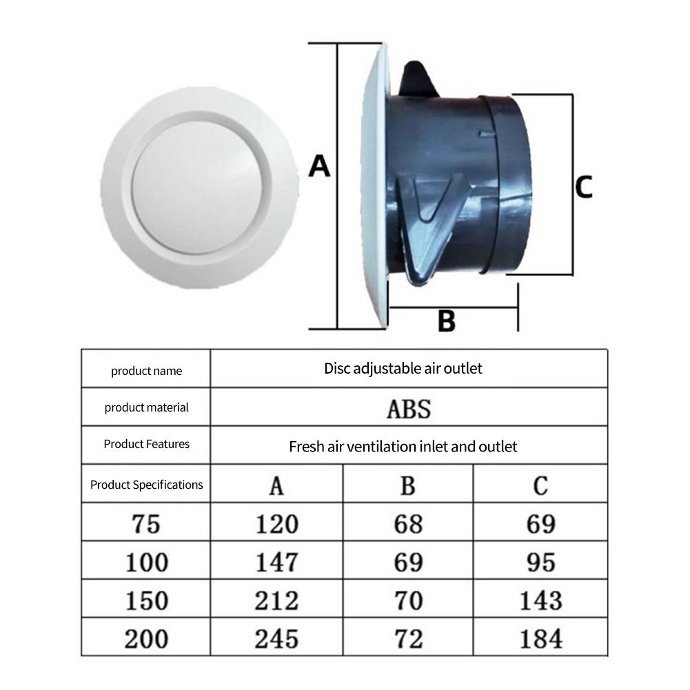 Air Conditioning Ventilation Air Outlet Vent Cover 100MM