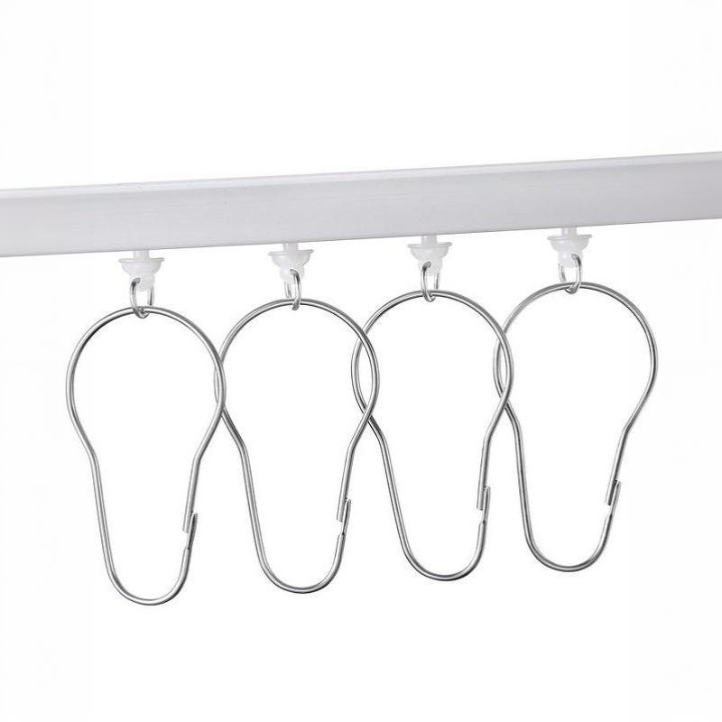 Beadless Limpet Shower Curtain Hooks 10/20 Pcs 304 Stainless Steel Rust Resistant for Home Rental Bathroom Use