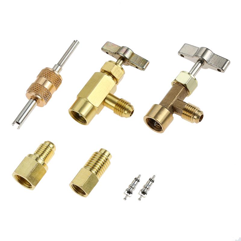 R134A Self-Sealing&Puncture Style Refrigerant Can Tap Valves with Tank Adapters for Refilling Automotive Air Conditioning System
