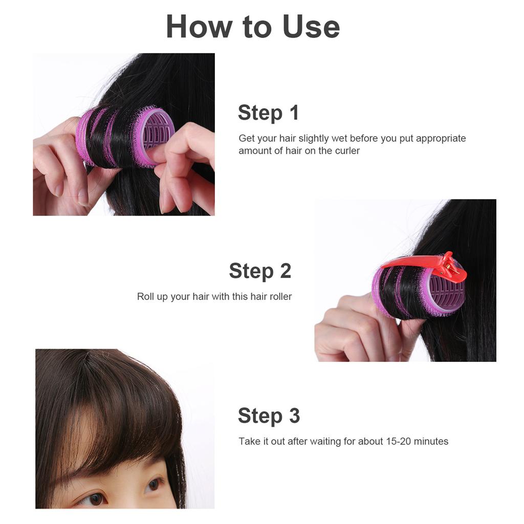 Heatless Hair Rollers Set Self-Adhesive Rollers Curlers Set Hair Clips DIY Curling Tool