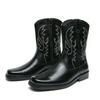 New Brown Cowboy Boots for Men Black Zipper Ankle Boots for Men with  Size 38-46 Zapatos Hombre