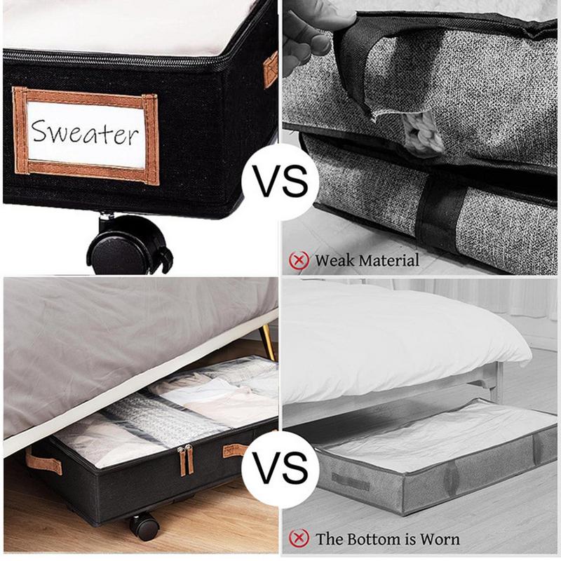 Большая корзина для хранения под кроватью на колесике Подходит для игрушек одежды книг мелочей коробка для хранения с прозрачной крышкой Органайзер для комнаты в общежитии