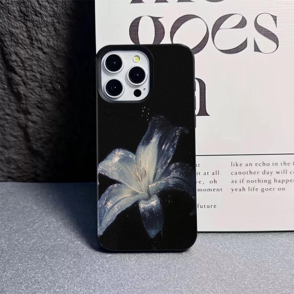 Чехол для телефона Iphone 17 Pro Max Черная Лилия Для IPhone 17 Air 16 15 14 13 12 11 Pro Max Plus Силиконовый противоударный чехол