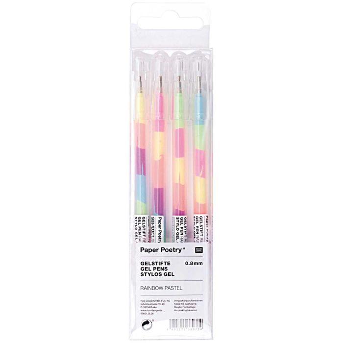 Stylo Gel - Paper Poetry - Kit Pastel - 4 pcs - Encre gel - Pointe fine - Multicolore