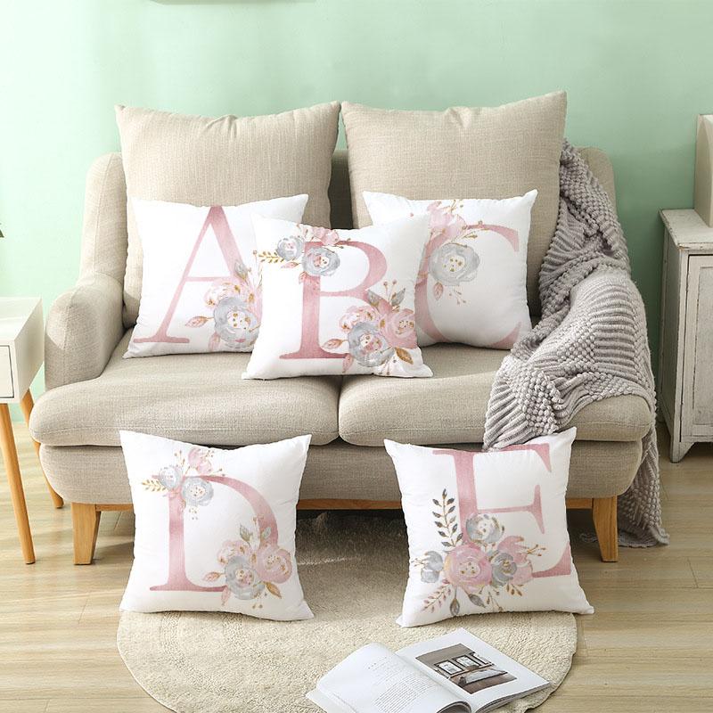 26 Letters Cushion Cover Letter Home Decorative Pillowcase Polyester Throw Pillow Case Cushion Cover For Sofa Almohada Hot Zt25