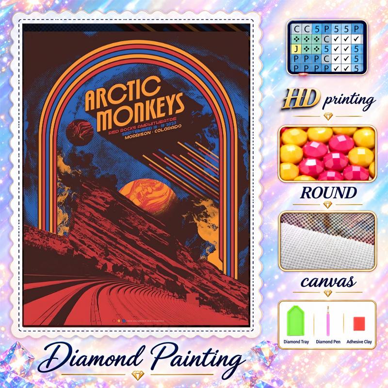 Arctic Monkeys Diamond Painting Kit 5D Full Drill DIY Diamond Mosaic Wall Art Home Decor