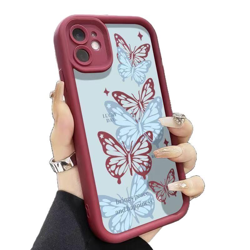 Бабочка подходит для чехла для мобильного телефона iphone16pro Apple 15 противоударный 1413promax новый 12x Европа и Америка