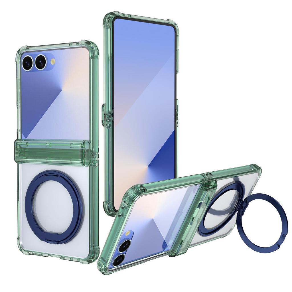Чехол для Samsung Z Flip7 FE: Защита от падений по углам, Поворотная подставка на 360°, Совместимость с беспроводной зарядкой для Flip6/5