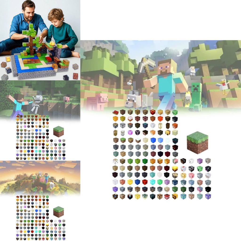 Магнитные строительные блоки Minecraft для детей Образовательная игрушка Подарок для мальчиков