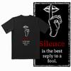 Coolmind ZG006 100% Cotton Exclusive Graphic Silence Print Men Tshirt Big Size O-neck Cotton Men Tshirt Loose Tee Shirts Tops