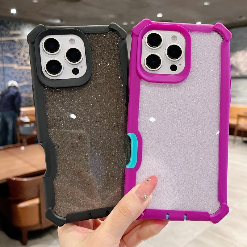 Роскошные прозрачные чехлы с блестками для iPhone 16 15 14 Plus 13 12 Pro Max 11, ударопрочная твердая крышка с воздушной подушкой