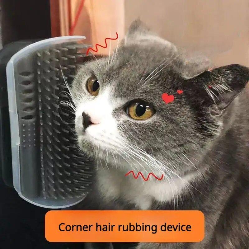 Durable Space-saving Design Pet Grooming Brush Wall Corner Pet Supplies Cat Massage Brush Rubbing Suitable Cat Scratching Device Supply