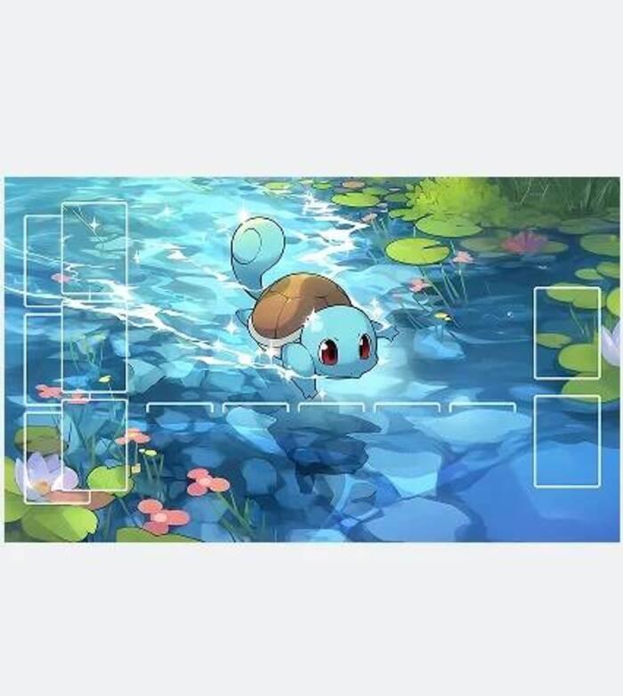 Designs DIY MM Pokemon Playmat Anime Mew Leafeon Pikachu Squirtle Bulbasaur Charmander PTCG Battle Card Mat