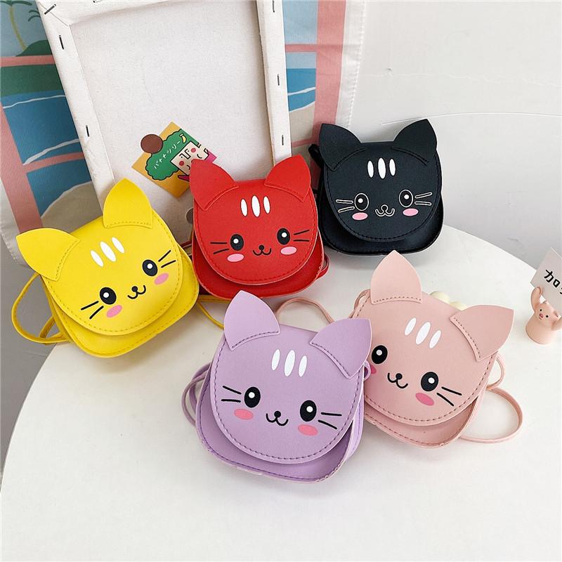 Shoulder Bag Cat Childrens Cartoon Animal Bag Zipper Design Made Of Material Pu