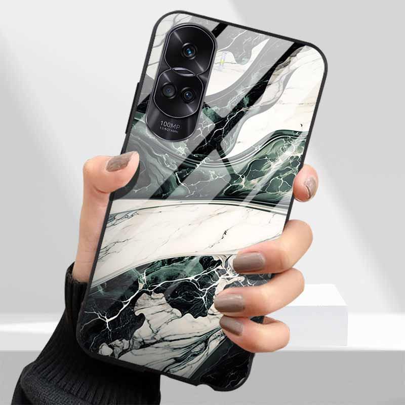 Закаленное Стекло Жесткий Чехол Для Honor 90 Lite 5G Чехол Милый Мраморный Funda Coque Для Honor 90 Pro Honor90 90Lite 90Pro Оболочки Телефона