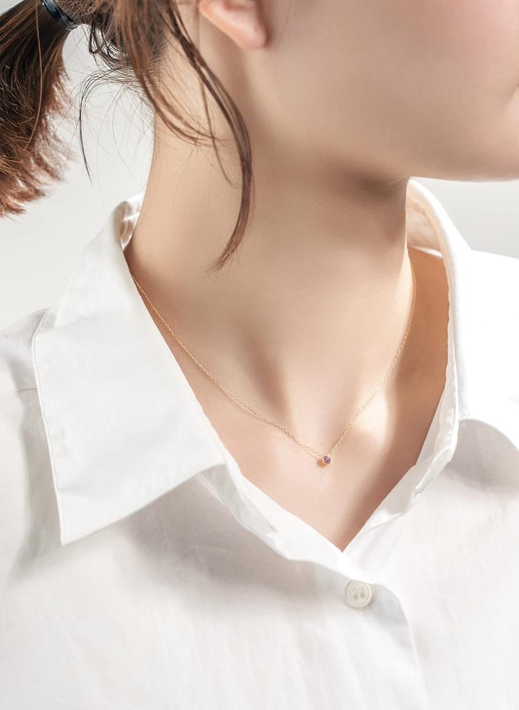 K18 Yellow Gold Pink Sapphire Necklace L&CO 63-0947