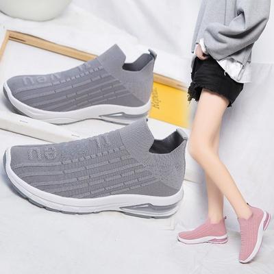 Женская обувь на воздушной подушке, сетчатые осенние кроссовки, женская вулканизированная обувь, повседневные туфли без застежек на плоской подошве, белая мягкая обувь для ходьбы