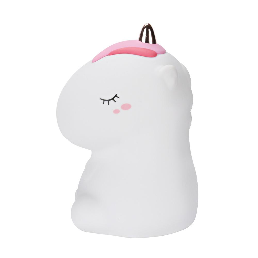 Силиконовый светодиодный ночник с единорогом, красочная USB аккумуляторная лампа, детская прикроватная тумбочка для декора детской комнаты