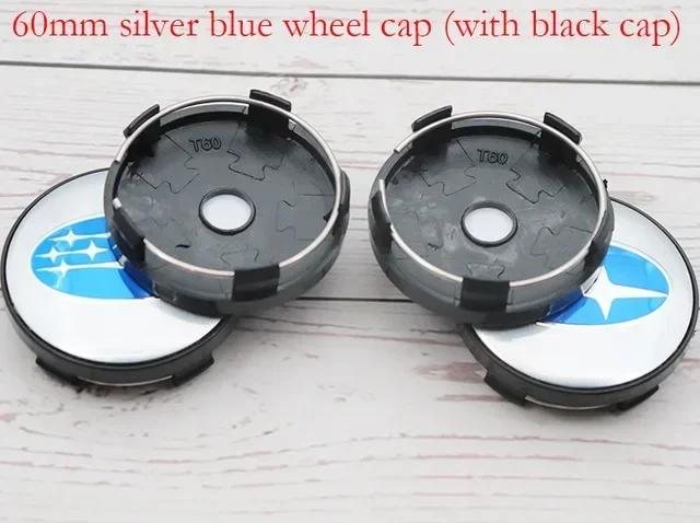 4pcs 60mm Car Wheel Center Caps for Subaru WRX BRZ DRL XV STI Outback Forester Impreza Tribeca Auto Wheel Hub Cover Decoration X777