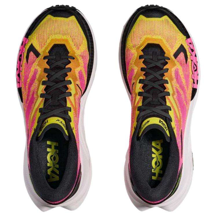 HOKA One One Mafate X Classic Универсальные Нескользящие Прочные Дышащие Легкие Кроссовки для Трейлраннинга Женские Кроссовки Желто-Розовый 1162010-NNH