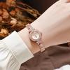 Женские браслетные часы со стразами на ремешке, кварцевые наручные часы, женские часы в подарок, часы с круглым циферблатом