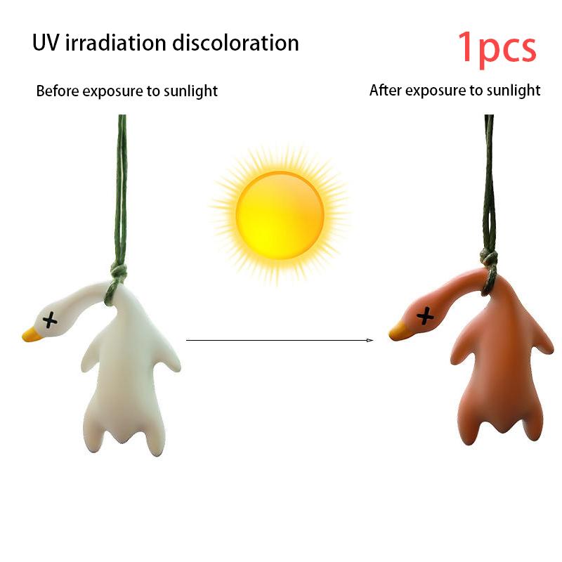 Rearview Car Mirror Decorative Pendant Uv Color Changing Mounted Roasted Duck Pendant Decorative Mirror Car Decoration Pendant
