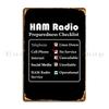 Ham Radio Preparedness Checklist Metal Sign Mural Garage Vintage Design Cinema Tin Sign Poster