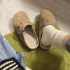 Женские Birkenstocks года на толстой подошве универсальные Boken сумка голова половина тапочек носить ногу ленивые холодные тапочки