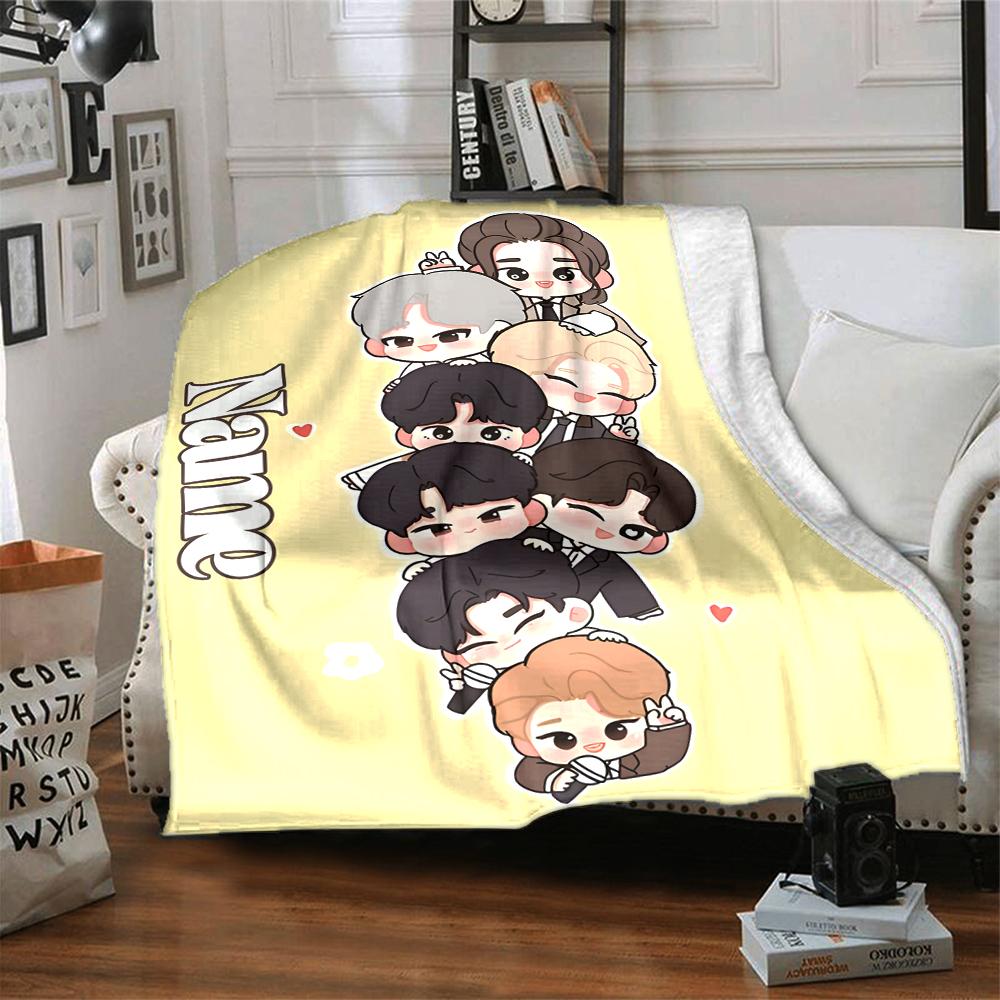 Custom Name Name Cute Animal Friends Party Blanket For Couch Bed Plush Cozy Fuzzy Blanket Super Soft Warm Blankets For Fall And Winter 091640