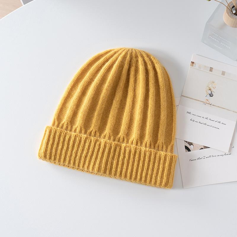 Cashmere autumn and winter cashmere thickened men's and women's children's hats pit line hats children's knitted hats