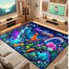 Dinosaur Theme Soft Crystal Velvet Rug Custom Name & Text Print Non Slip Floor Rug for Bedroom Living Room