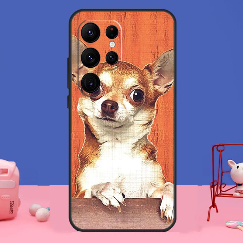 Cartoon Chihuahua Dog Cover For Samsung Galaxy S24 S23 S22 S21 S20 FE Ultra Plus S8 S9 S10 Note 10 20 Ultra Case