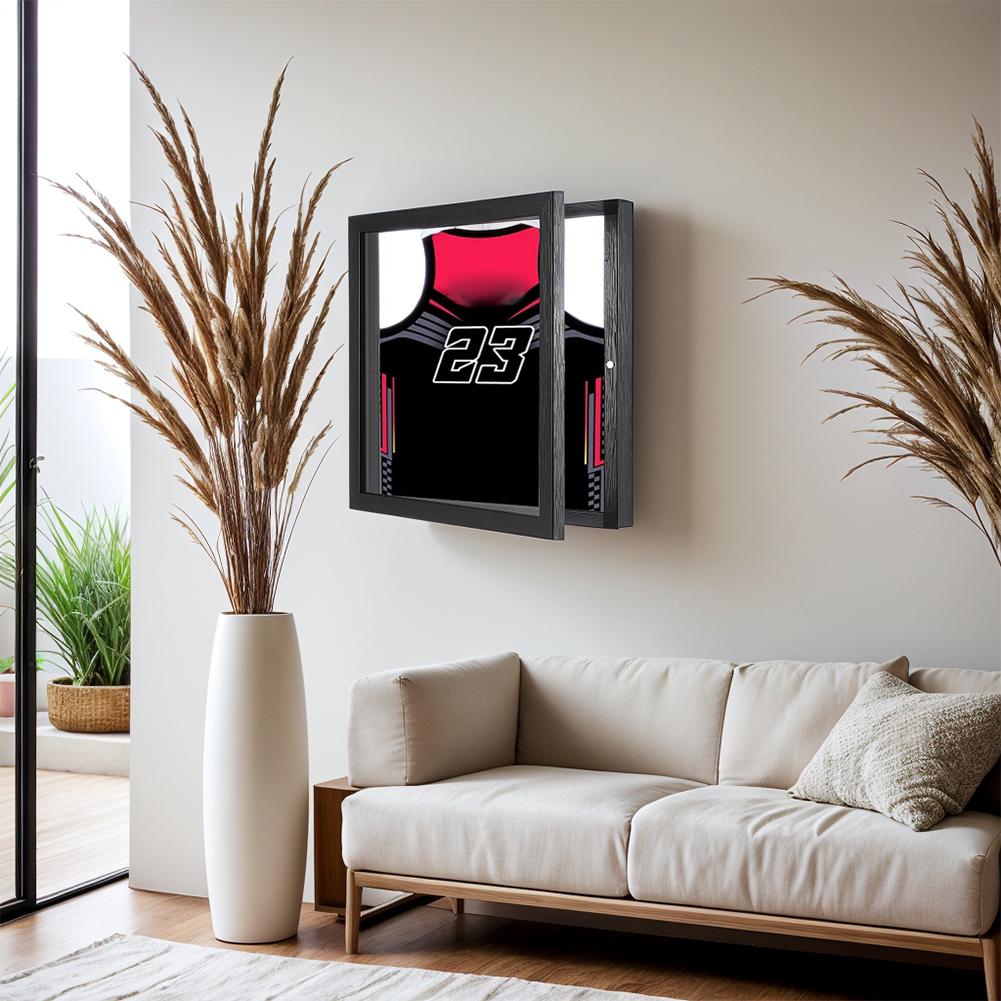 Jersey Display Frame Wood T Shirt Display Case 13x13/14X18 inch Shadow Box Shadow Box Frame for Jerseys Memorabilia