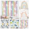 Rainbow Unicorn Curtains Girls Bedroom Decor Boys Dinosaur Curtain Colorful Cartoon Dino For Kids Safari Wildlife Window Drapes