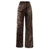 Женские свободные брюки с леопардовым принтом и высокой талией для отдыха, широкие брюки