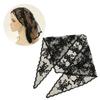 Embroidered Lace Triangle Scarf Flower Headband Lace Headscarf Bandana Headband Elegant Scarf Shawl 135x45cm for Woman