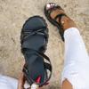 Fashion 2025 Summer New Women Strap Flat Sandals Trend Outdoor Anti-slip Sandals One-row Breathable Casual Shoes Women Zapatos De Mujer