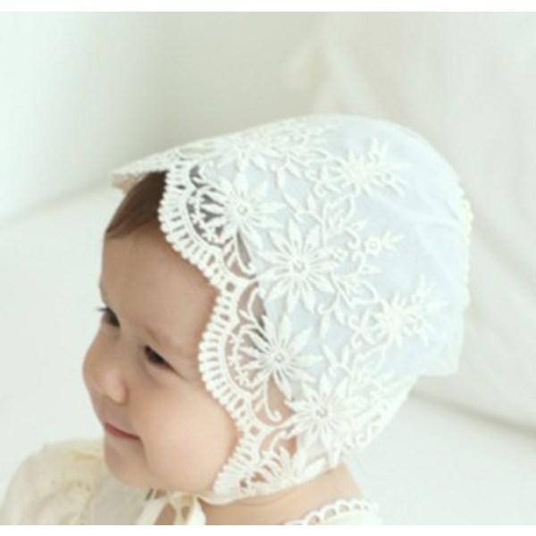 Ujuai Infant Roel Lace Bonnet, 17 X 19 Cm, Ivory, Popular Baby Clothes In Korea