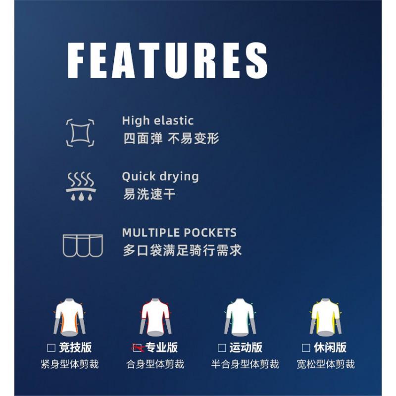 Mens Cycling Jersey Quick-Dry Breathable Long Sleeve Mountain Bike Shirt Outdoor Riding Camping