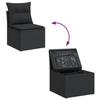VidaXL Salon de Jardin avec Coussins 9 pcs, Canapés de Terrasse, Ensemble de Meubles de Patio, Mobilier d'Extérieur, Noir 3256489